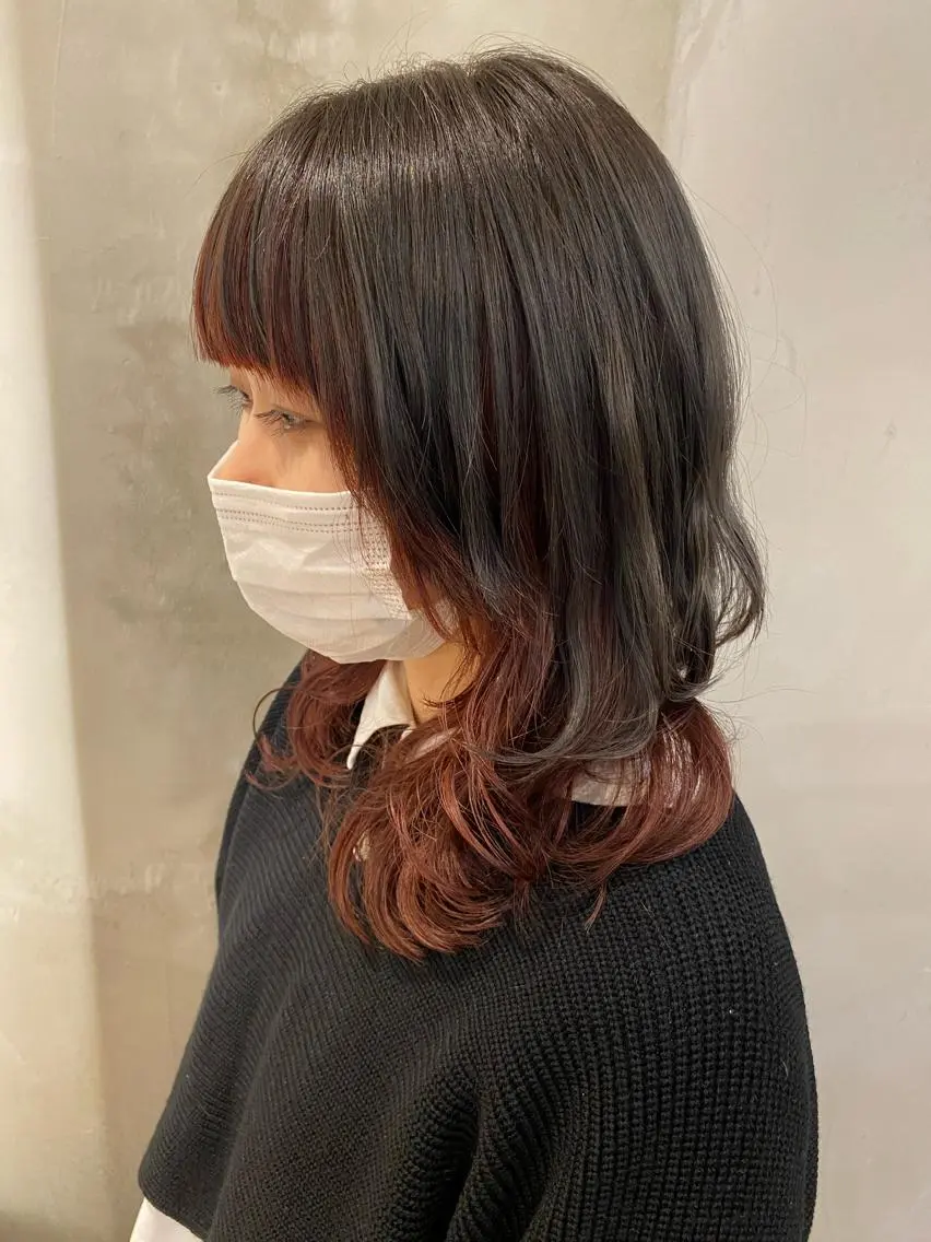 セミロング カット ヘアカラー トリートメント 新宿/顔周りカット +レイヤー=しずく♩のヘアスタイル
