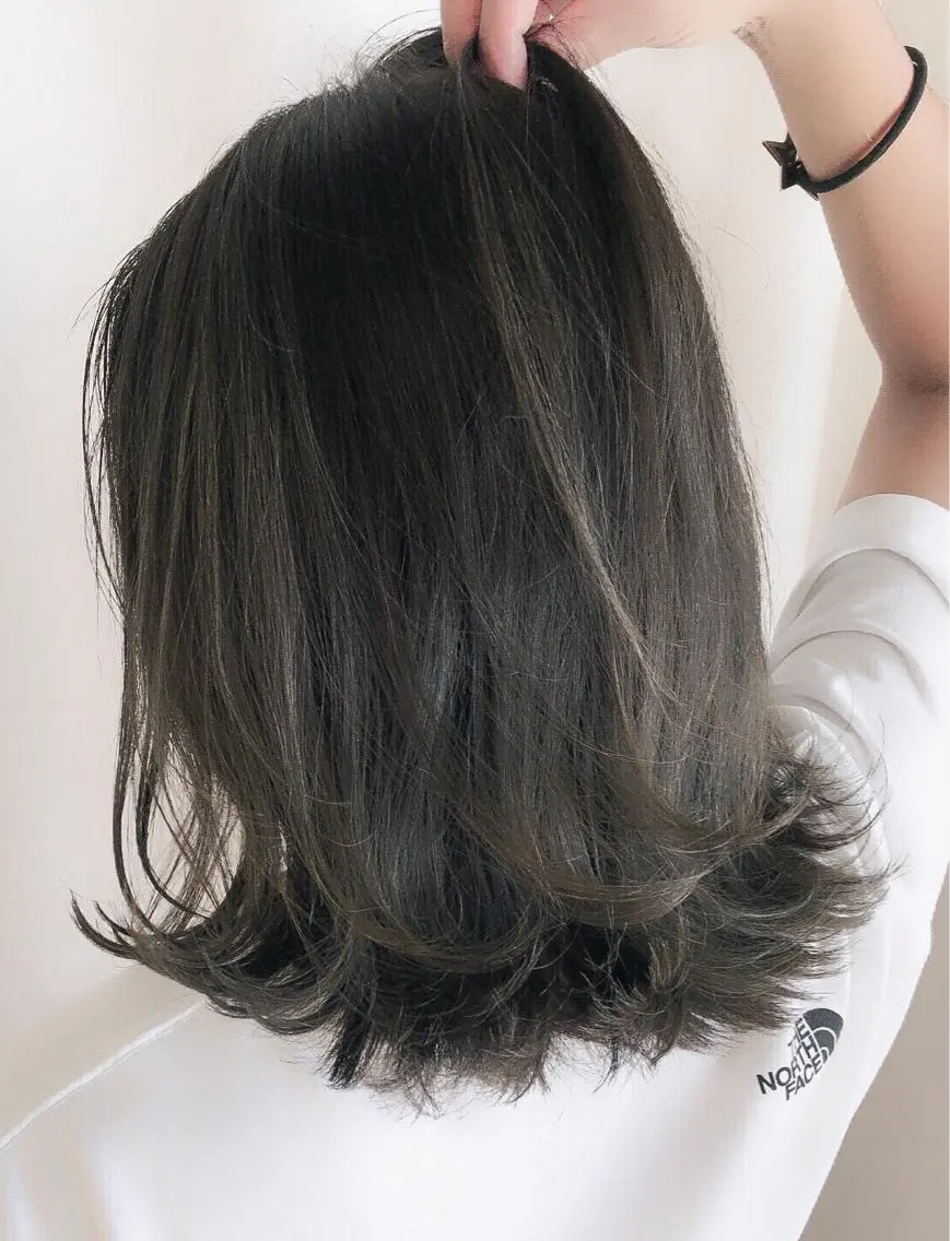 ミディアム カラー パーマ ヘアアレンジ アッシュ バレイヤージュ グラデーションカラー グレージュ ハイライトカラー ヘアカラー トリートメント バレイヤージュ 藤沢 ハイライト竹内ケンゴのヘアスタイル