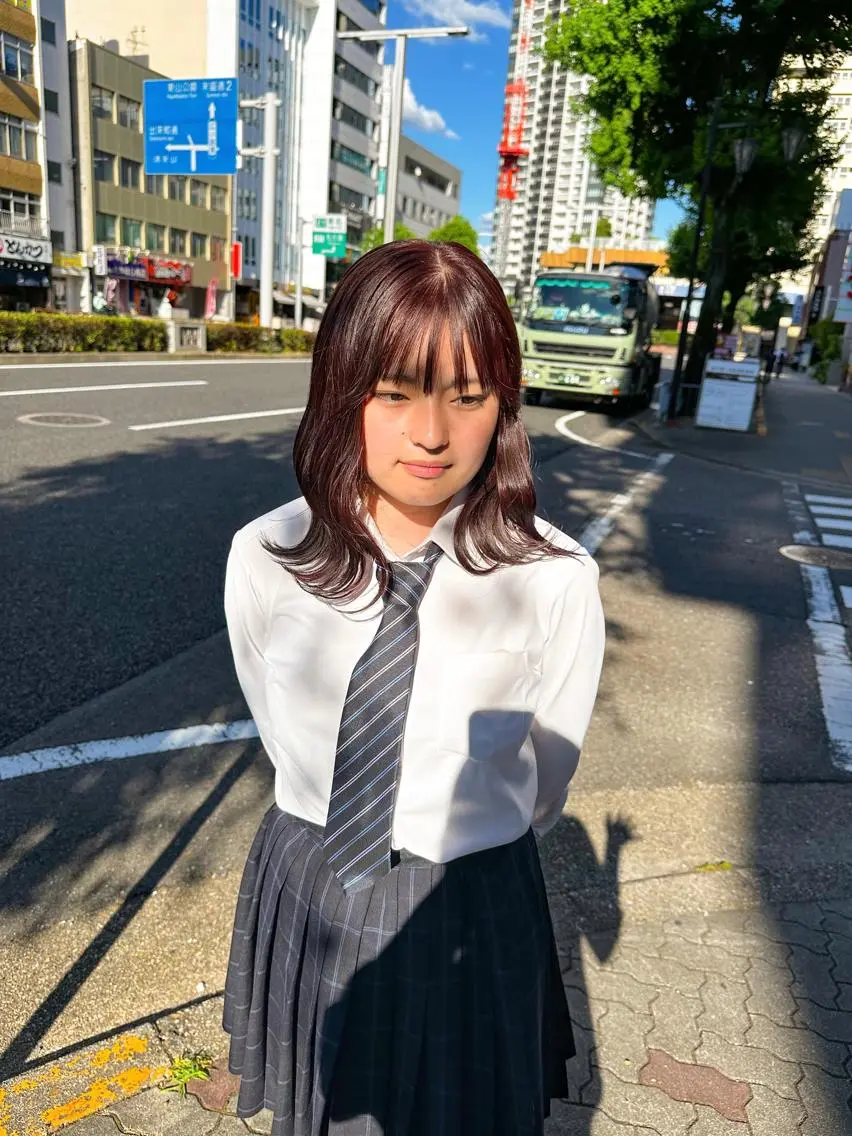ミディアム カラー ダブルカラー レッドカラー ヘアカラー トリートメント レイヤー/高橋 みく /池下/千種のヘアスタイル