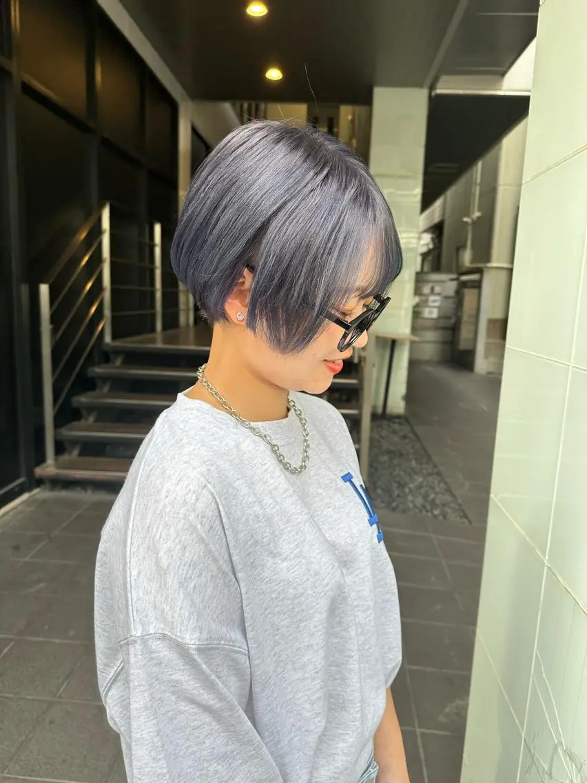 ショート カラー ヘアアレンジ ヘアカラー 天神/ブリーチ/ ブリーチなしカラーのヘアスタイル