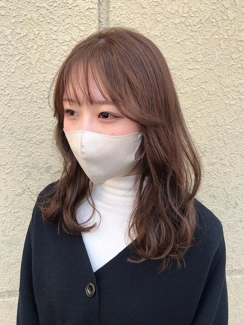 セミロング 髪質改善 カット ヘアカラー 天野 優美のヘアスタイル