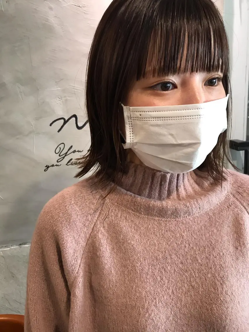 ミディアム カット ヘアカラー 縮毛矯正 トリートメント ayane⭐️ボブ・ ショート・パーマのヘアスタイル