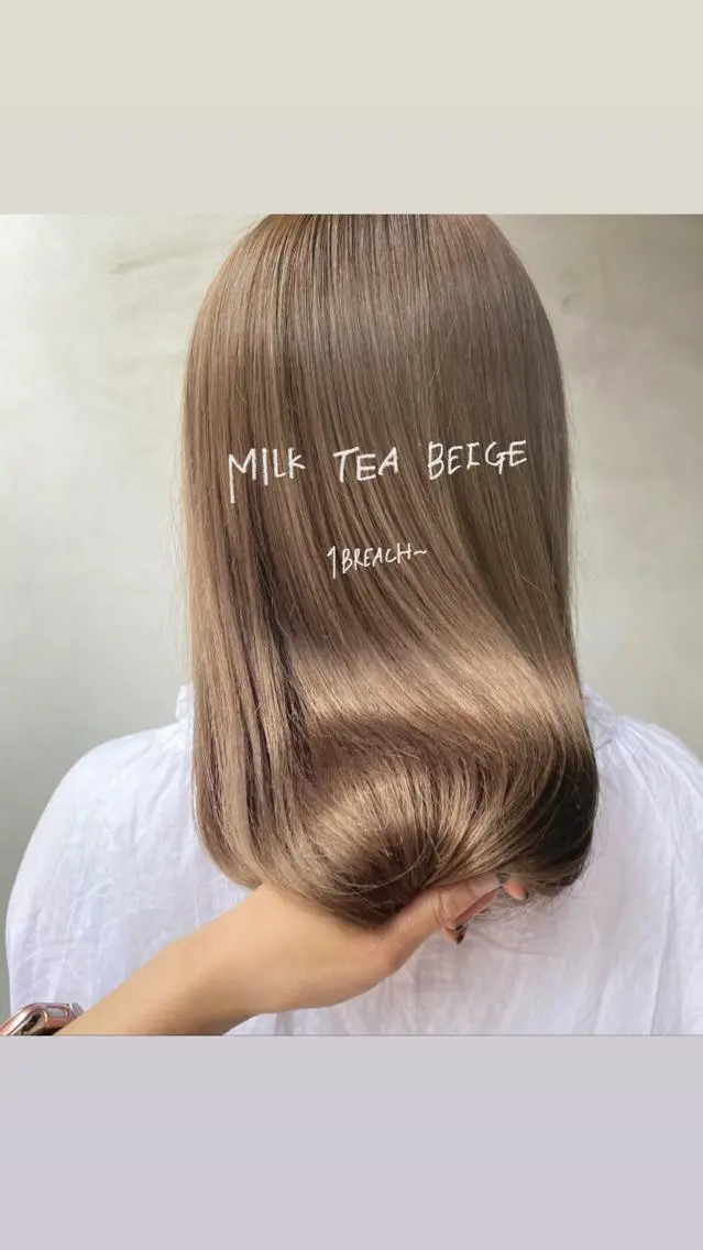 セミロング shiori ベージュカラーのヘアスタイル