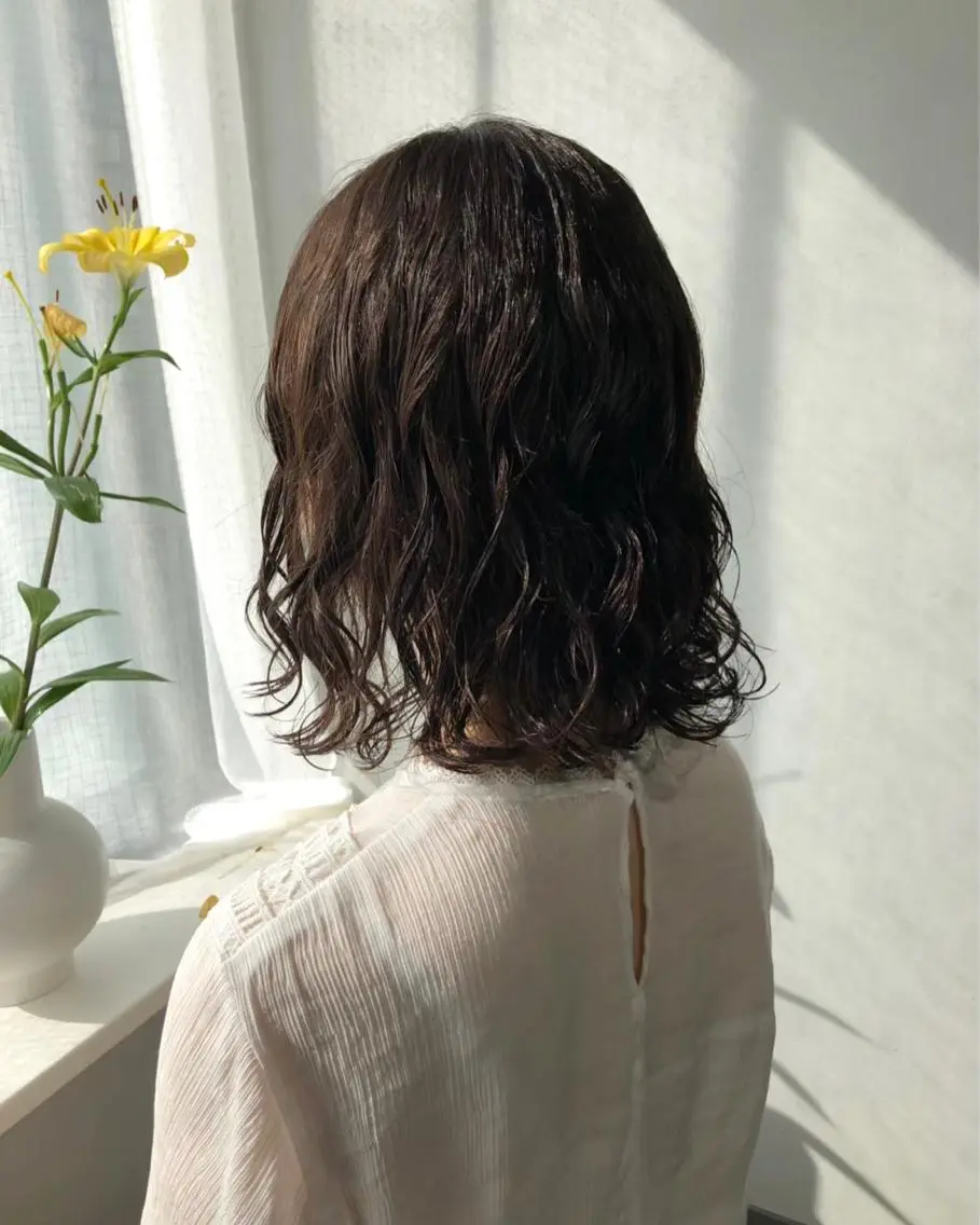 ミディアム パーマ ボブパーマコテ巻き風 パーマNo1深江秀平のヘアスタイル