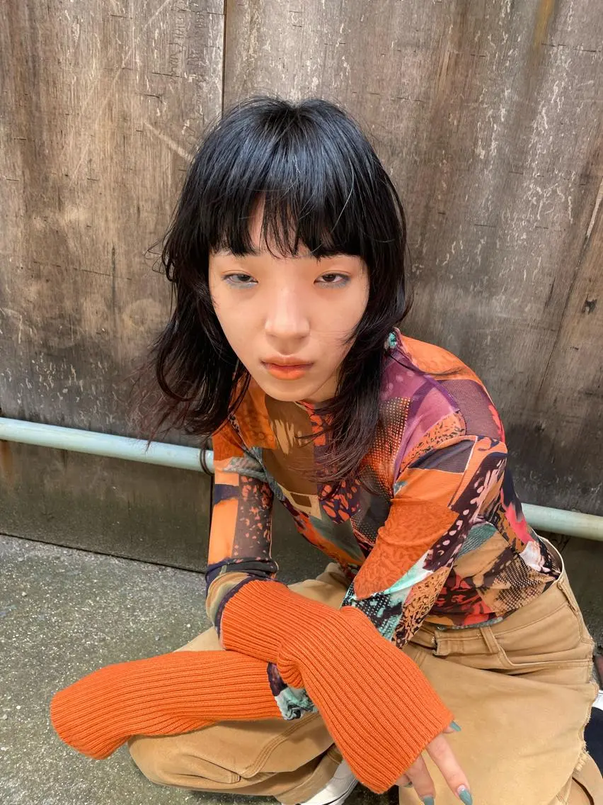 ミディアム カラー パーマ ヘアアレンジ メンズ キッズ ネイル マツエク・マツパ アイブロウ レイヤーカット tatsumi/ボブ ウルフ/レイヤーのヘアスタイル