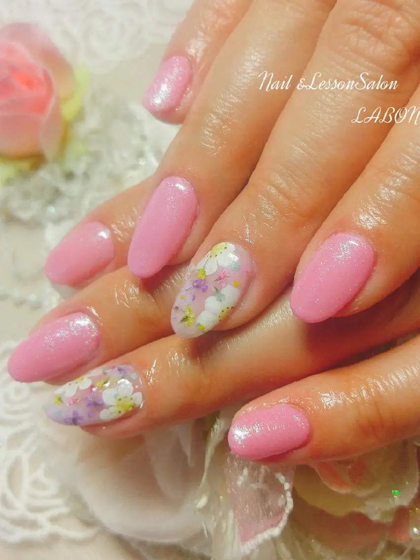 ネイル フラワーネイル 春ネイル Nail salon LABONのネイルデザイン