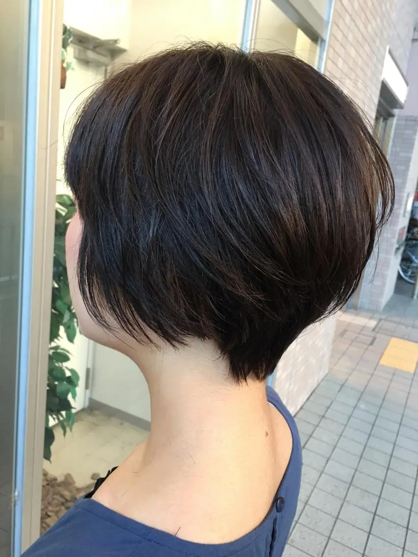 ショート くびれヘア ショートヘア カット ヘアカラー トリートメント 金沢美容室/ 艶髪/夜営業/JINのヘアスタイル