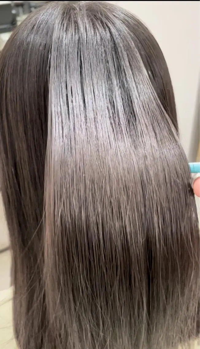 ミディアム パーマ カット ヘアカラー トリートメント 透明感カラー✨艶髪 制作🌱山根あゆみのヘアスタイル