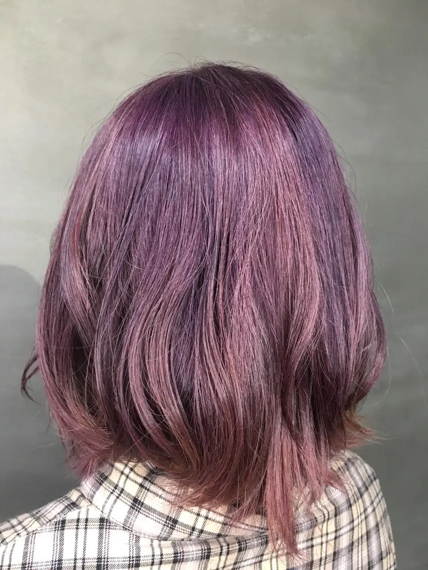 ミディアム カラー ブリーチ ラベンダーカラー ヘアカラー くまがい みゆ【edge.】のヘアスタイル