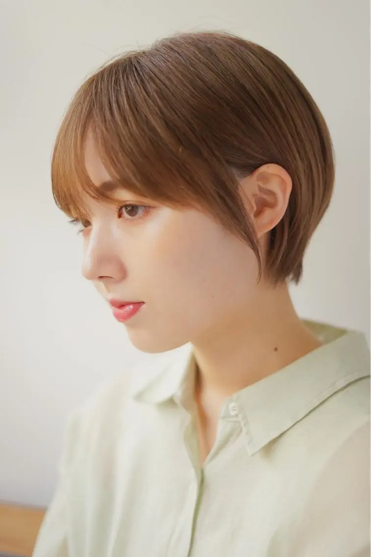 ショート カット 縮毛矯正 トリートメント 骨格/顔タイプ/ パーソナルカラー菅原のヘアスタイル