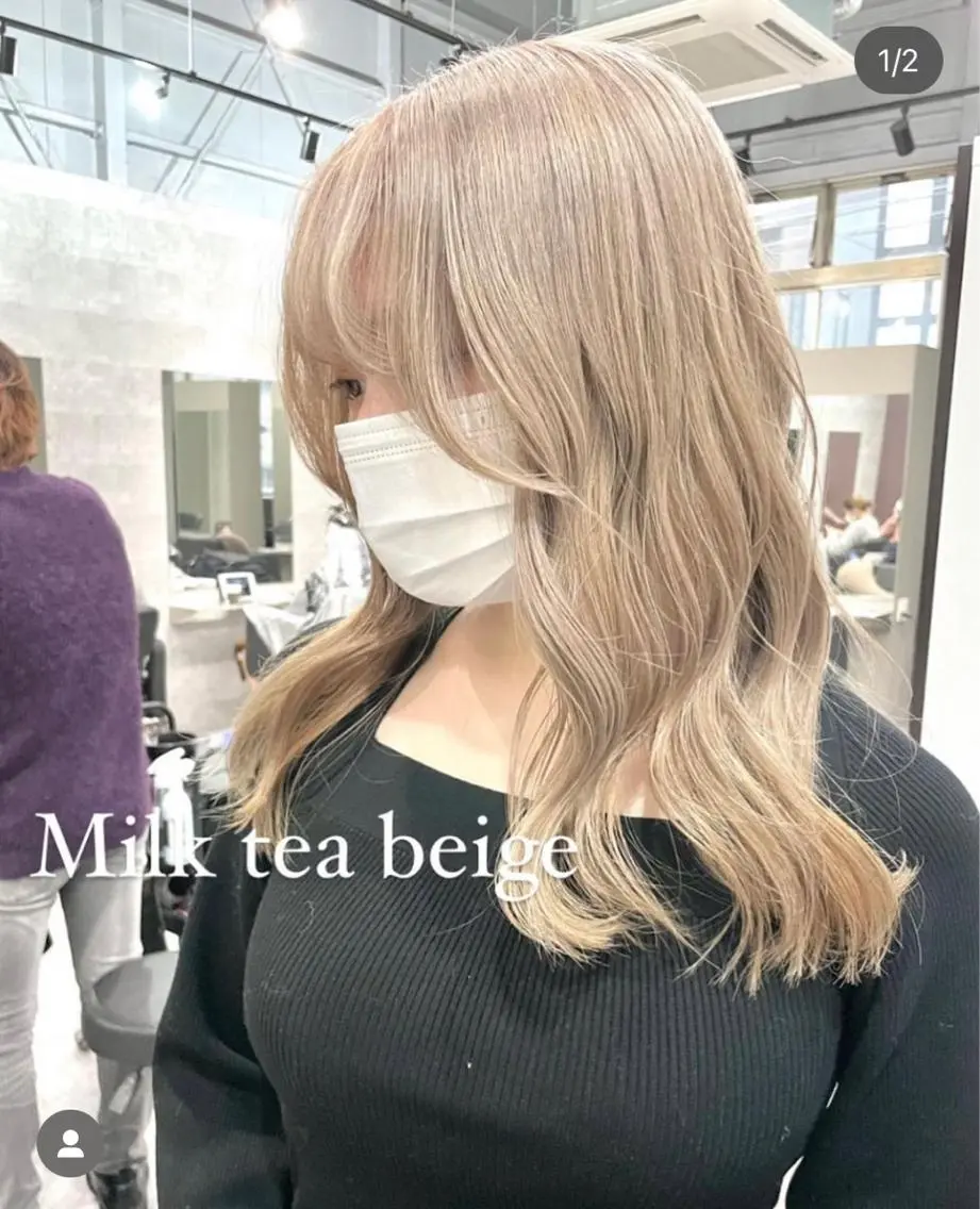 セミロング 酸性ストレート 髪質改善のヘアスタイル
