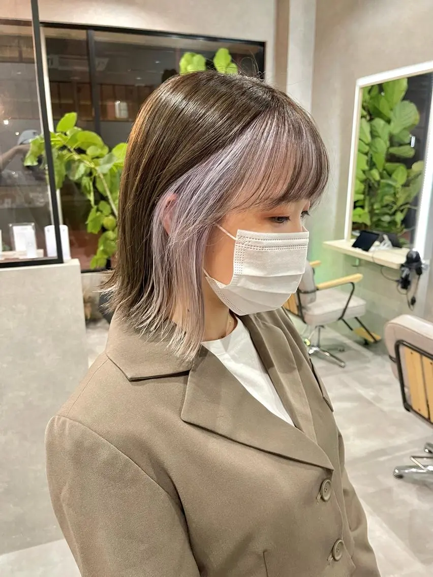 ミディアム カラー ヘアカラー 一ノ瀬 暁のヘアスタイル
