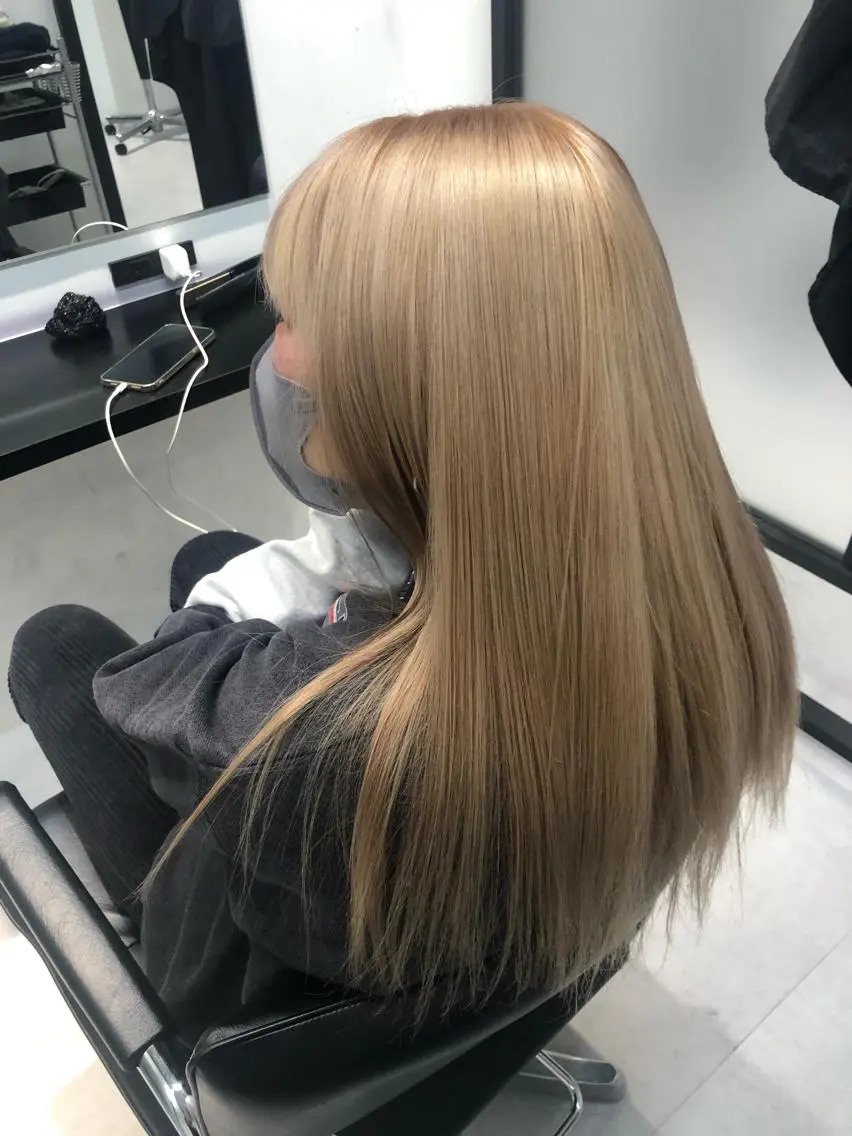 ロング カラー ブリーチ ケアブリーチ トリートメント yuuna/ ハッシュカット🎀のヘアスタイル