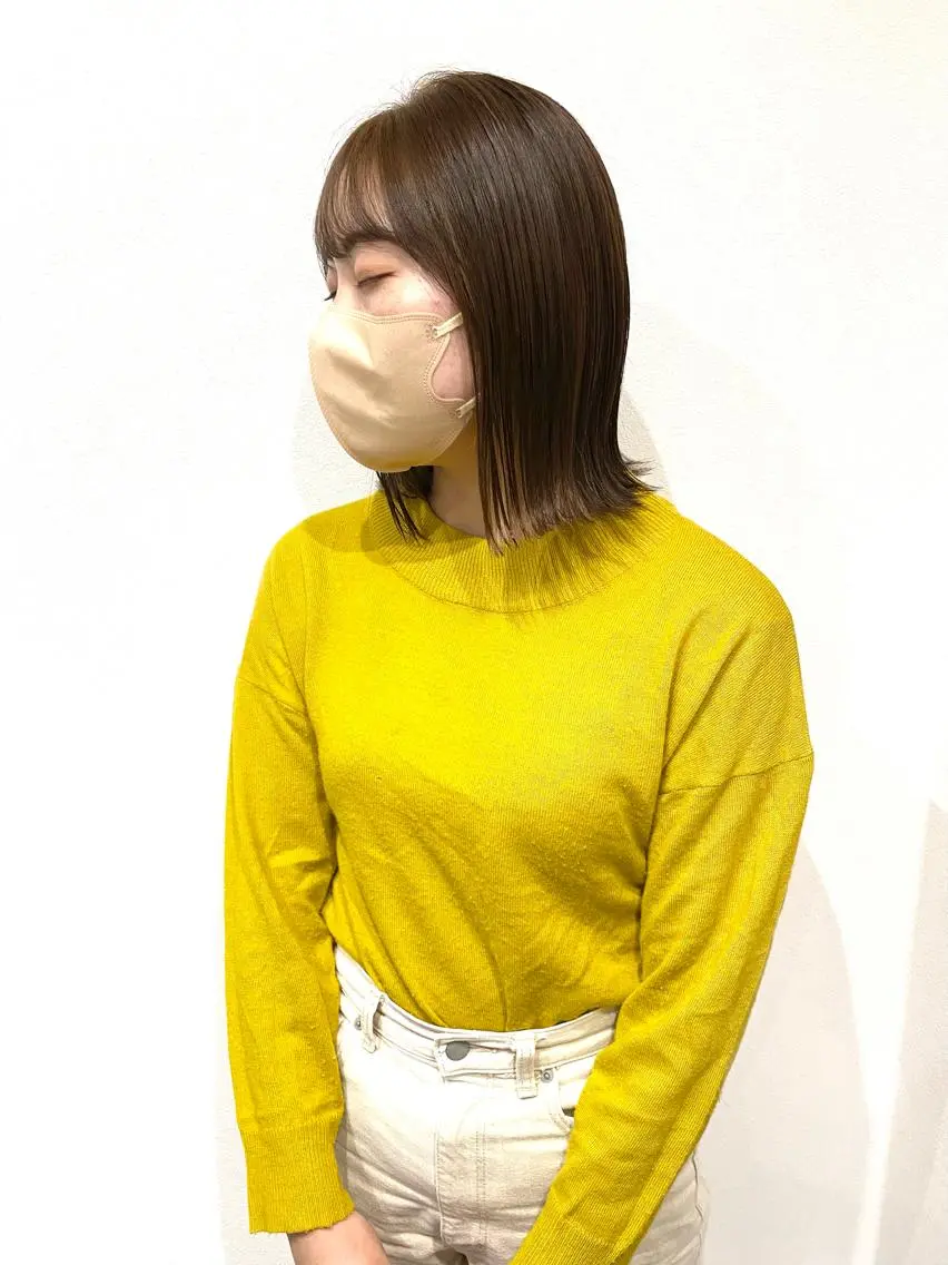 ミディアム カット ヘアカラー トリートメント MYRTLE TSUNODAのヘアスタイル