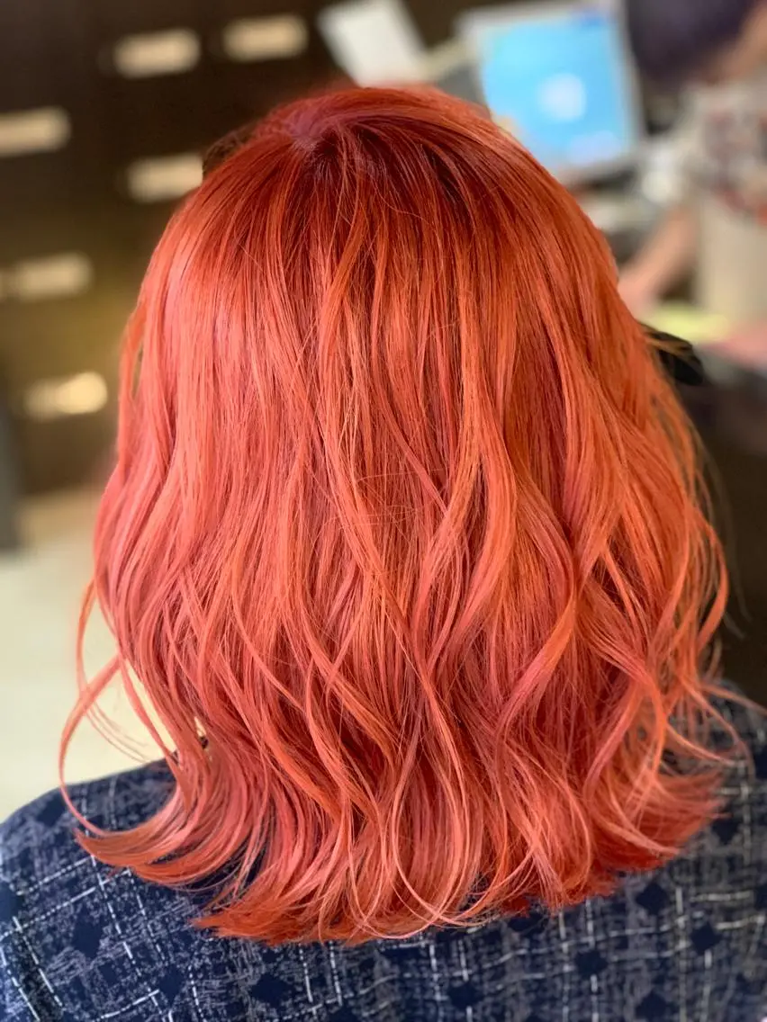 ショート カラー オレンジ ヘアカラー トリートメント ✂️大門 巧✂️ LAFF心斎橋店のヘアスタイル