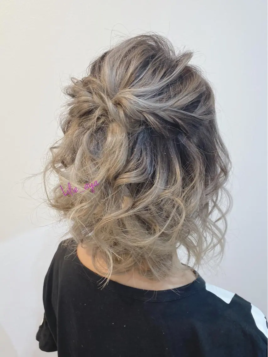 ヘアアレンジ ハーフアップ ヘアセット Poly-F... ayaのヘアスタイル