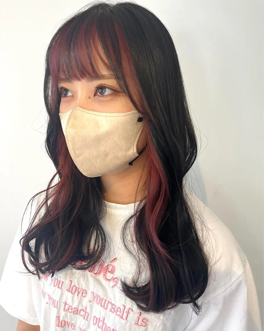 ロング カラー インナーカラー ピンクカラー 🤍中野 レオ🤍のヘアスタイル