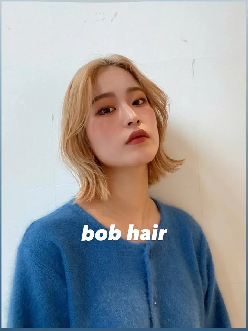 ショート カラー ブリーチ ボブ 韓国風ヘア カット ヘアカラー トリートメント レイヤー専門家 ダブルカラー修のヘアスタイル