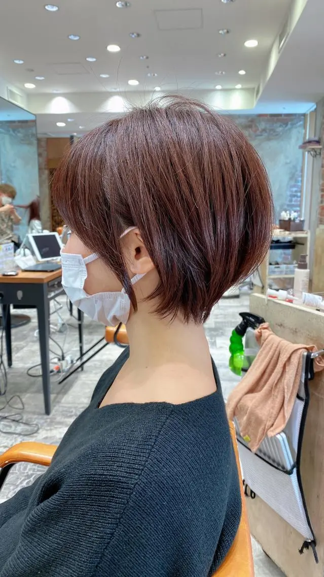 ショート カラー ベージュカラー グレージュ ショートヘア 小顔カット カット ヘアカラー トリートメント ショート、ボブの神✨ 峯朋也✂︎✨のヘアスタイル