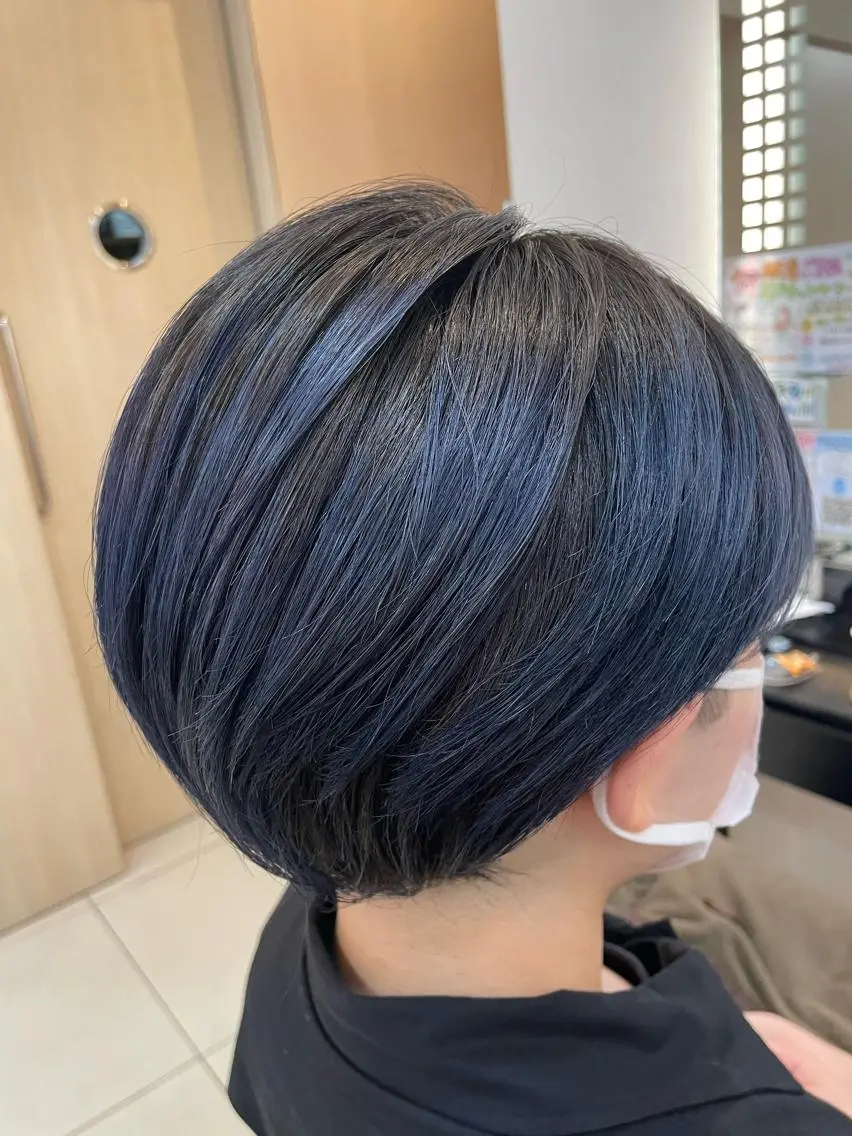 ショート カラー ヘアアレンジ ヘアカラー トリートメント リリー /Men's/パーマのヘアスタイル