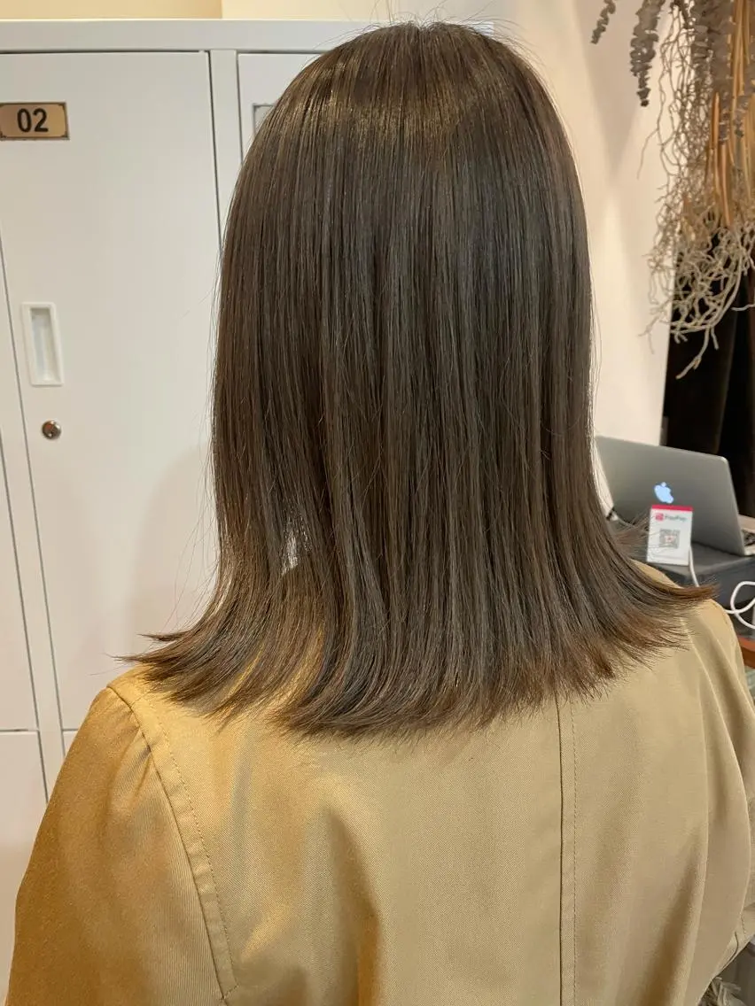 ミディアム カラー ブリーチ グレージュ ラベンダーカラー ラベンダーグレージュ ラベンダーグレー ヘアカラー 中目黒🌼 🌼ハナのヘアスタイル