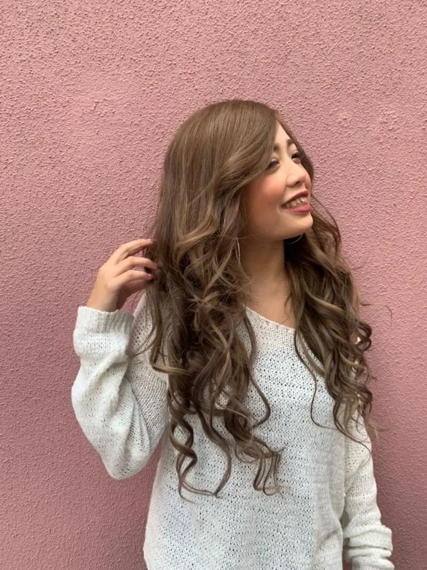 ロング カラー パーマ ヘアアレンジ Device ディバイスのヘアスタイル