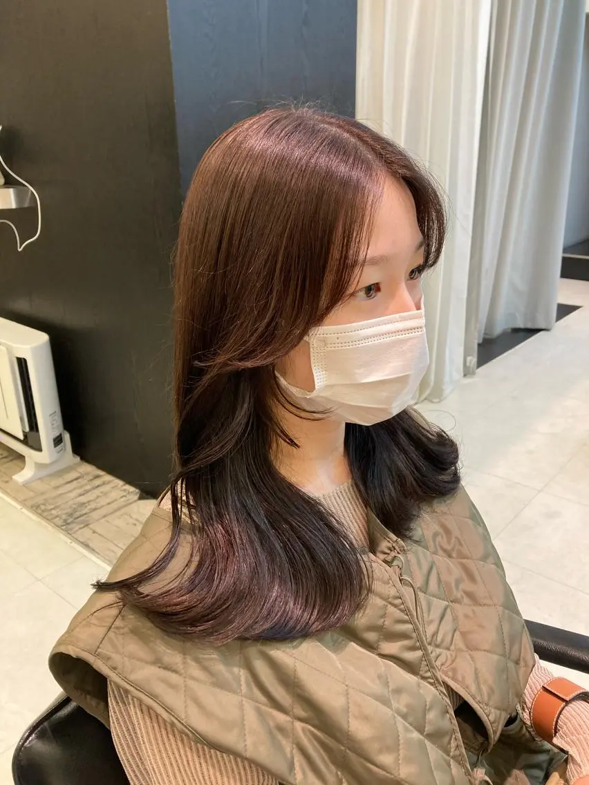 セミロング カラー カット ヘアカラー トリートメント 💖ブリーチなし透明 感💖ASAHIのヘアスタイル