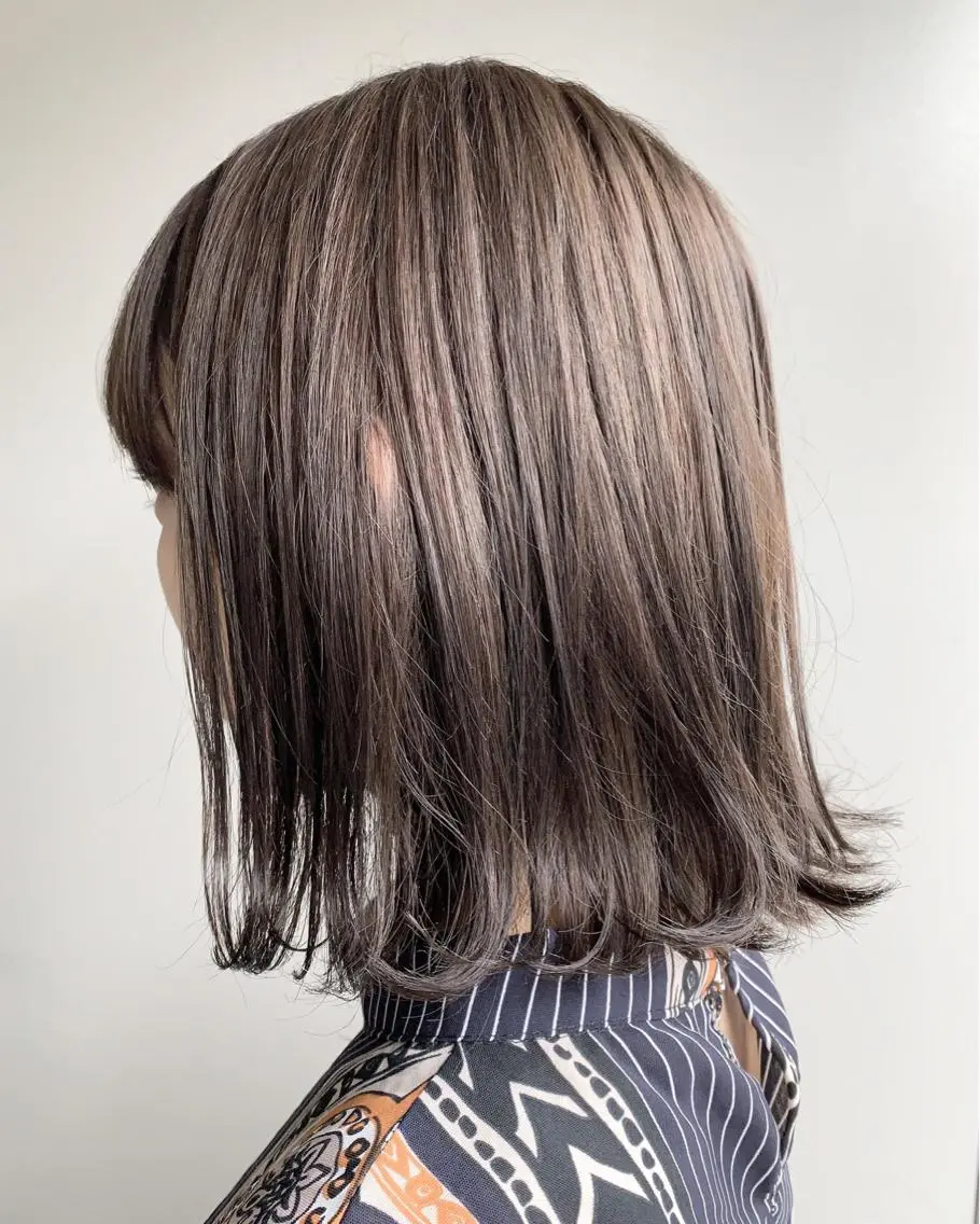 ミディアム カラー ボブパーマコテ巻き風 パーマNo1深江秀平のヘアスタイル