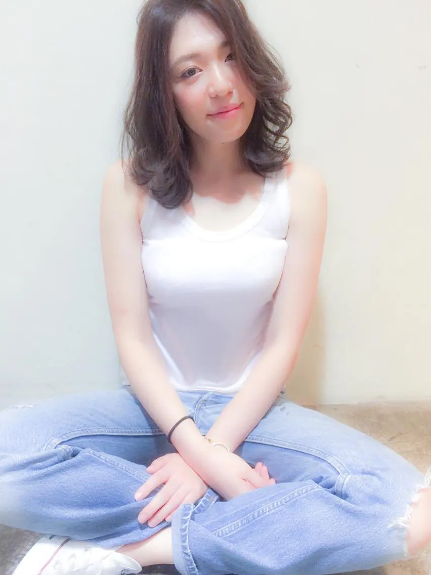 セミロング カラー 北條 優輝のヘアスタイル