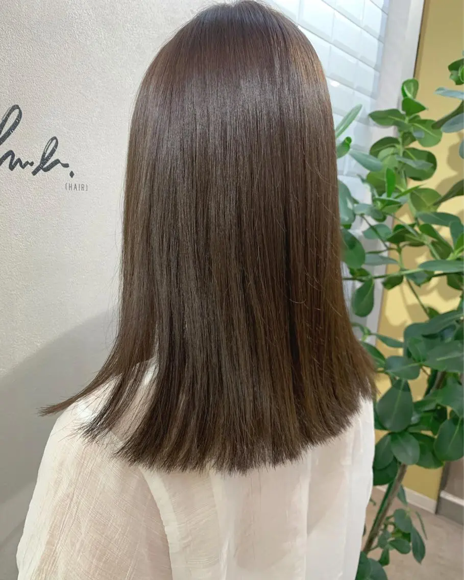 セミロング カラー ベージュカラー ラベンダーカラー ラベンダーベージュ hubhair レイヤー/透明感のヘアスタイル