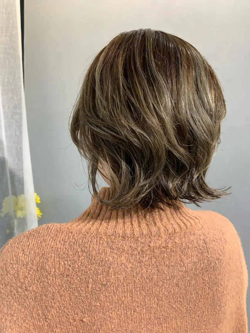 カラー ボブパーマコテ巻き風 パーマNo1深江秀平のヘアスタイル