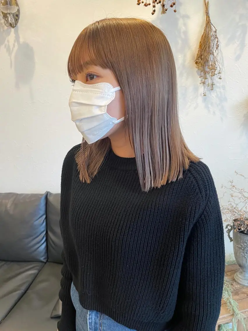 ミディアム カラー ベージュカラー ブリーチ ハイトーンカラー ミルクティーベージュ ヘアカラー m ā l o.🌷 サカモトマイコのヘアスタイル