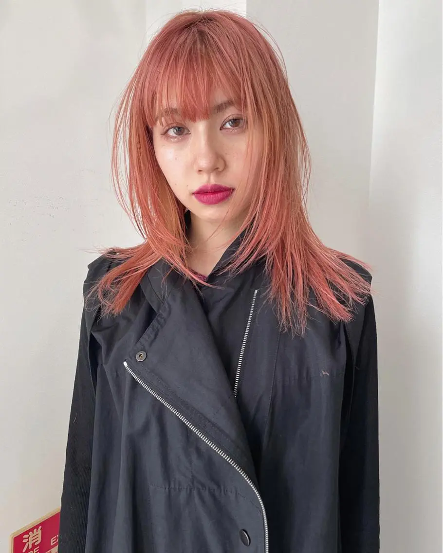 ミディアム カラー ブリーチ ケアブリーチ ピンクカラー カット ヘアカラー トリートメント 村上雅人 ナチュラルモードのヘアスタイル