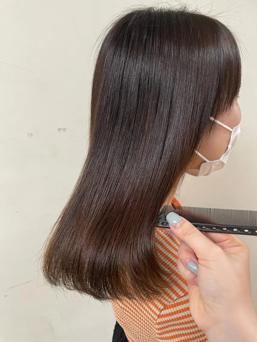 ミディアム カット 縮毛矯正 トリートメント ｅｒｉ 🧴🫧のヘアスタイル