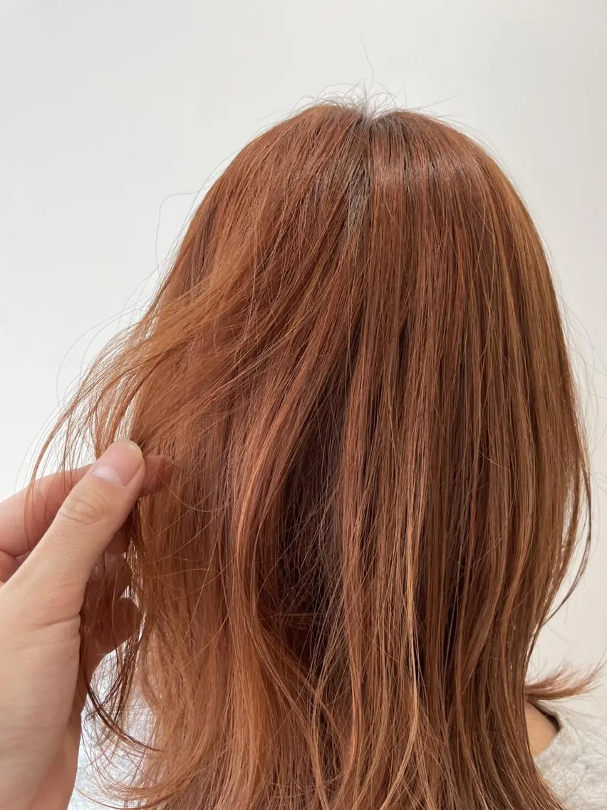 カラー ミディアム カット ヘアカラー ボブ🍊暖色カラー 浅草【Bob美容師】のヘアスタイル