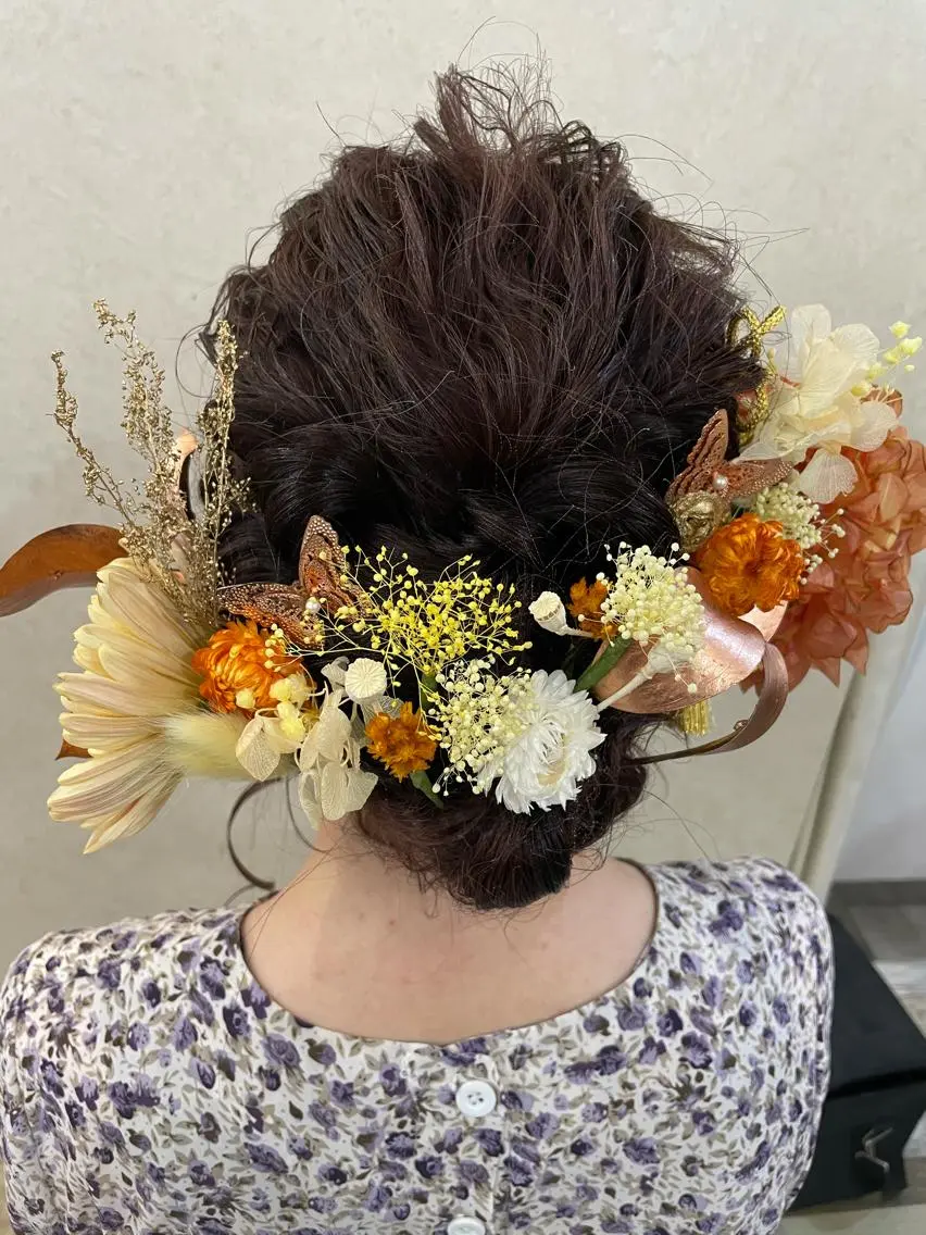 ミディアム ヘアアレンジ 成人式 🦋高瀬寛菜🦋 韓国レイヤーのヘアスタイル