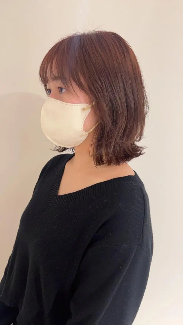 ミディアム ボブ くびれヘア 🫧ツヤ髪個室美容室 安食茉莉🫧のヘアスタイル