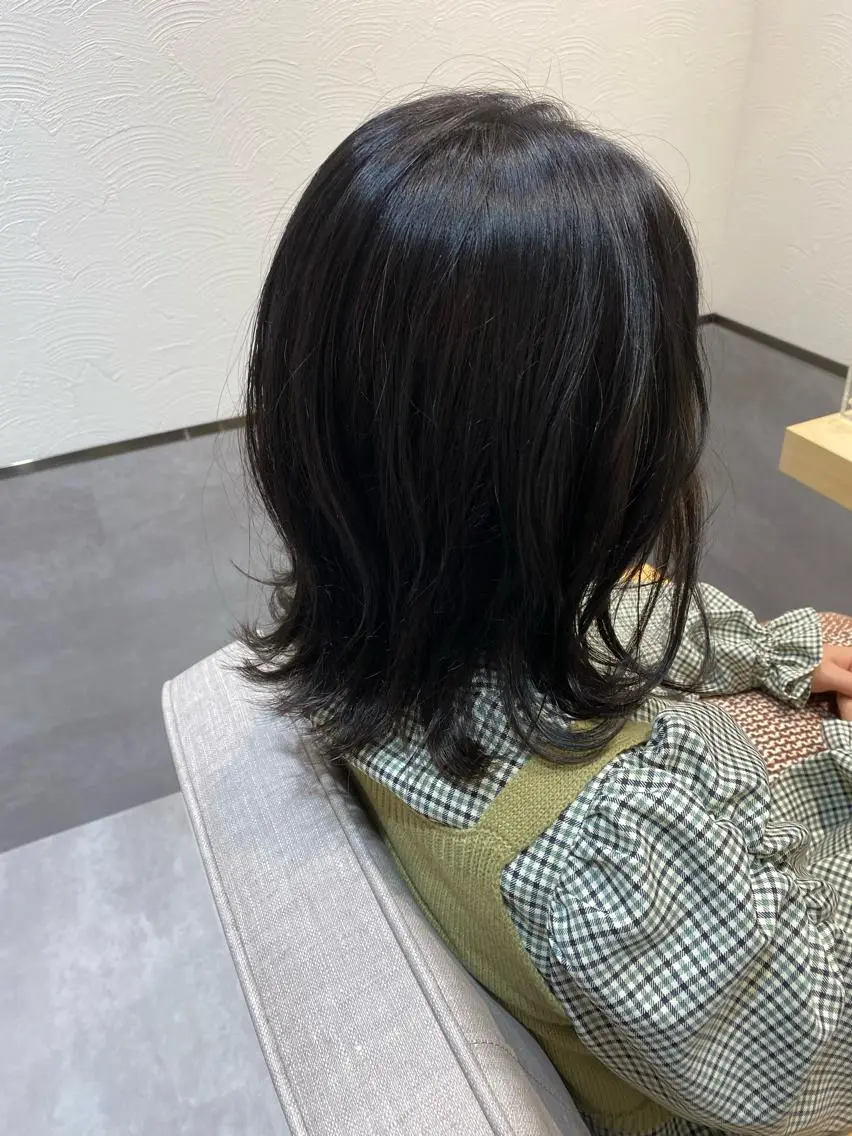 ミディアム カラー カット ヘアカラー やまぐち あやみのヘアスタイル
