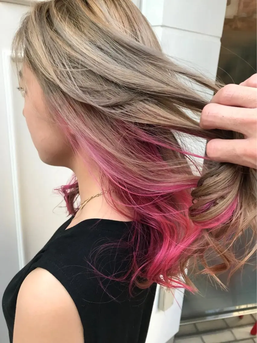 セミロング カラー ピンクカラー 🫟Blanco🫟 Color&Careのヘアスタイル
