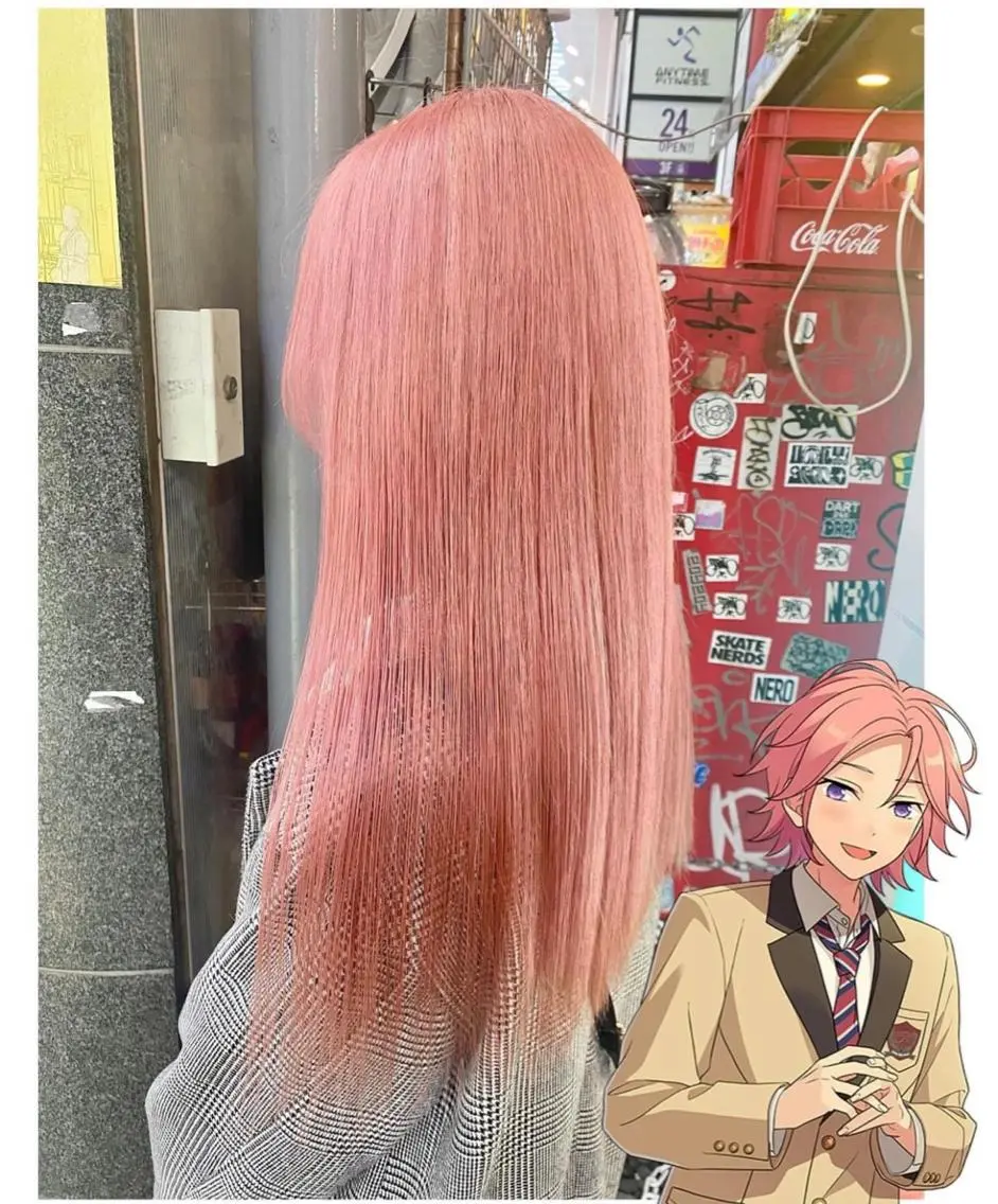 セミロング カラー ピンクカラー ヘアカラー TSUNO🦖 派手髪/オタク美容師のヘアスタイル