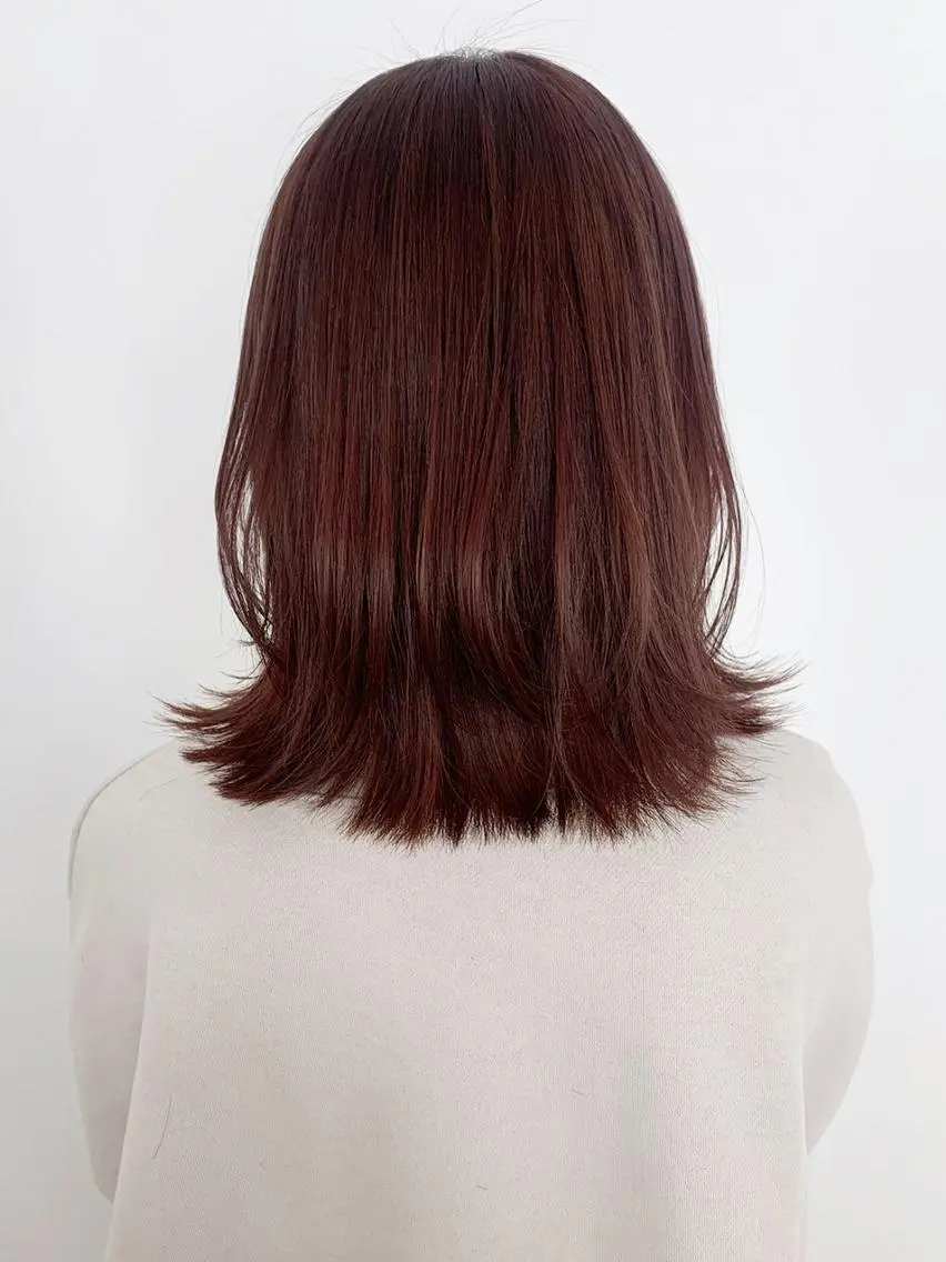ミディアム カラー パーマ ヘアアレンジ ブラウンカラー ピンクカラー ピンクブラウン カット ヘアカラー トリートメント ITbyALBUM 藤沢店のヘアスタイル