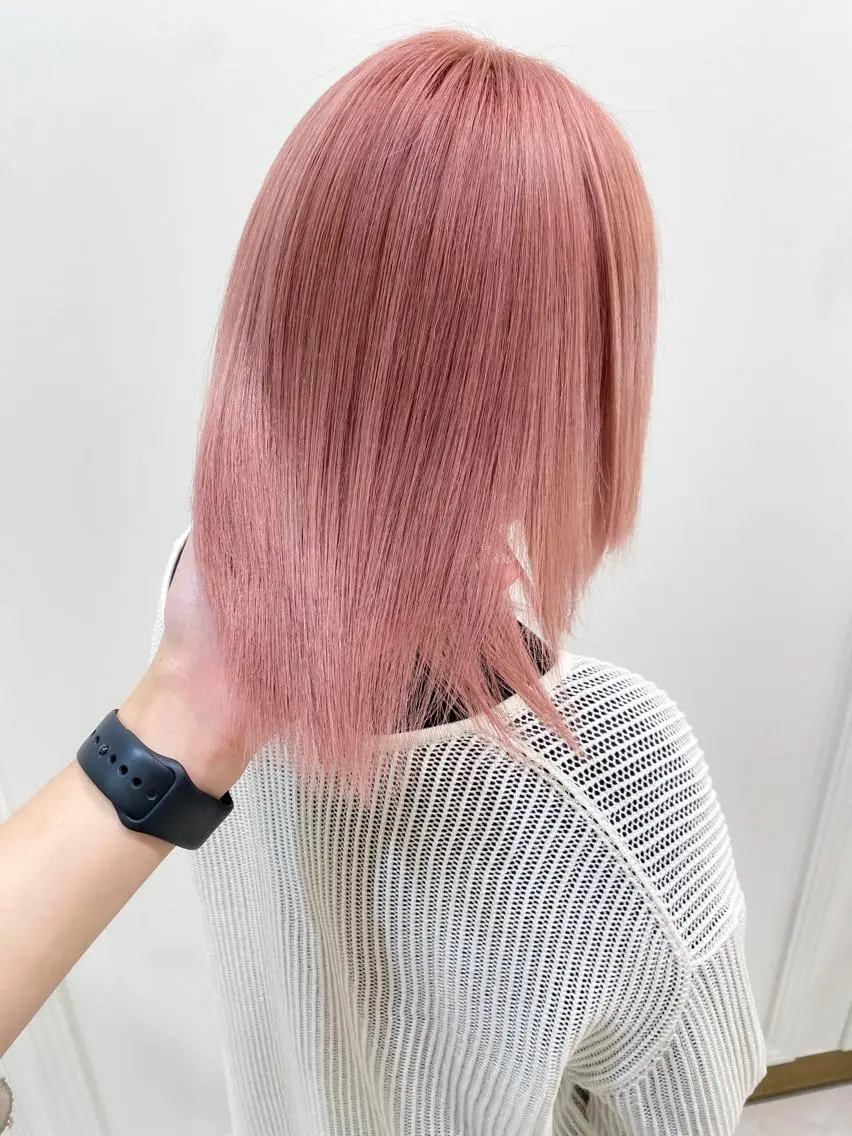 セミロング ヘアカラー ハイトーンカラー🌈 メンズパーマ鈴木康平のヘアスタイル