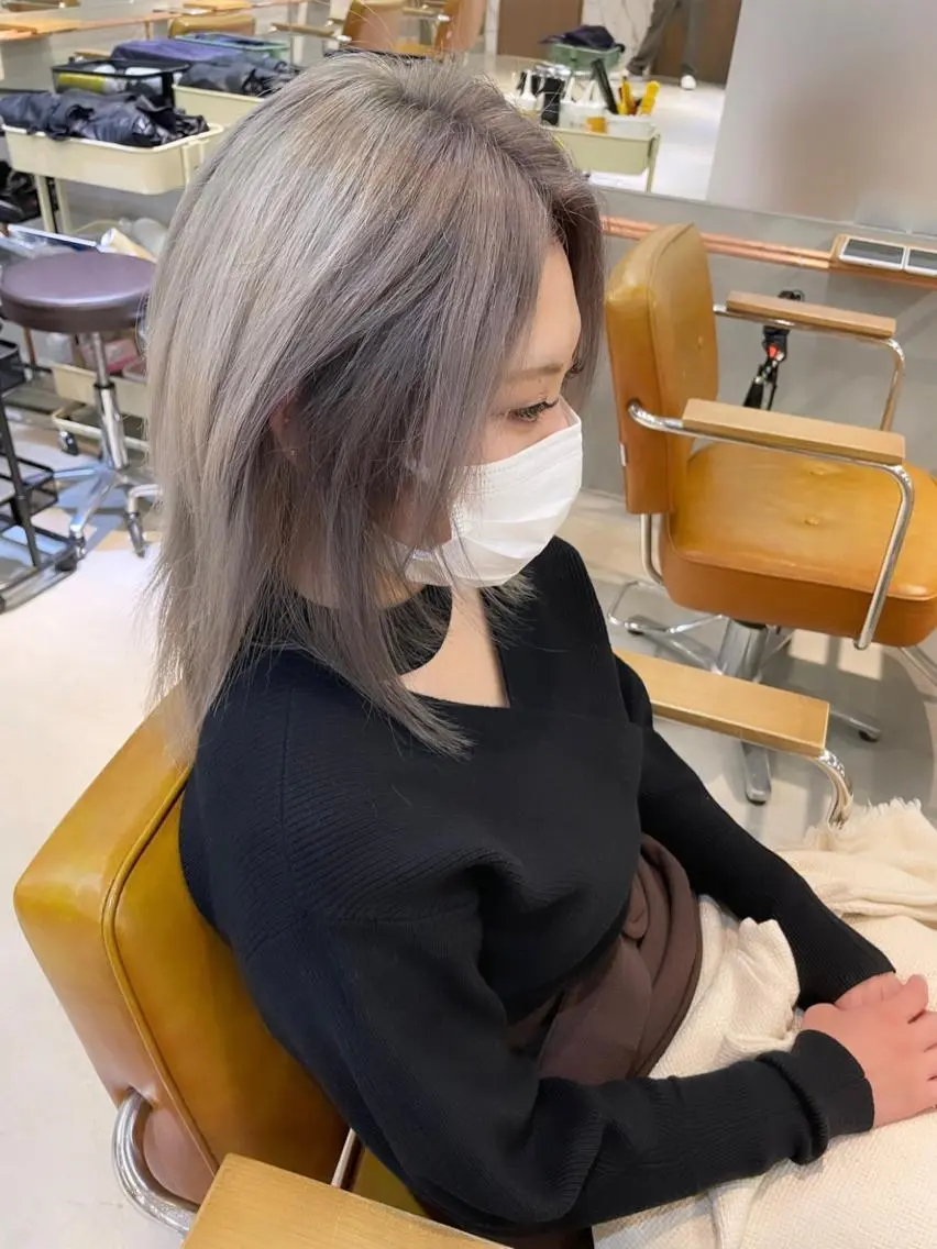 セミロング カラー ツートーンカラー 韓国風ヘア ヘアカラー トリートメント ヘアセット 💎韓国風レイヤー /ボブ💎Namiのヘアスタイル
