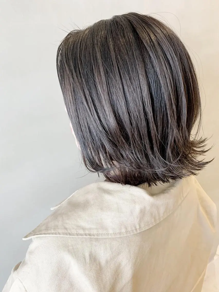 ミディアム カラー ヘアアレンジ ネイル マツエク・マツパ ミディアムパーマ アッシュ バレイヤージュ ベージュカラー 透明感カラー カット ヘアカラー 夜23時まで予約🉑 reverieあきらのヘアスタイル