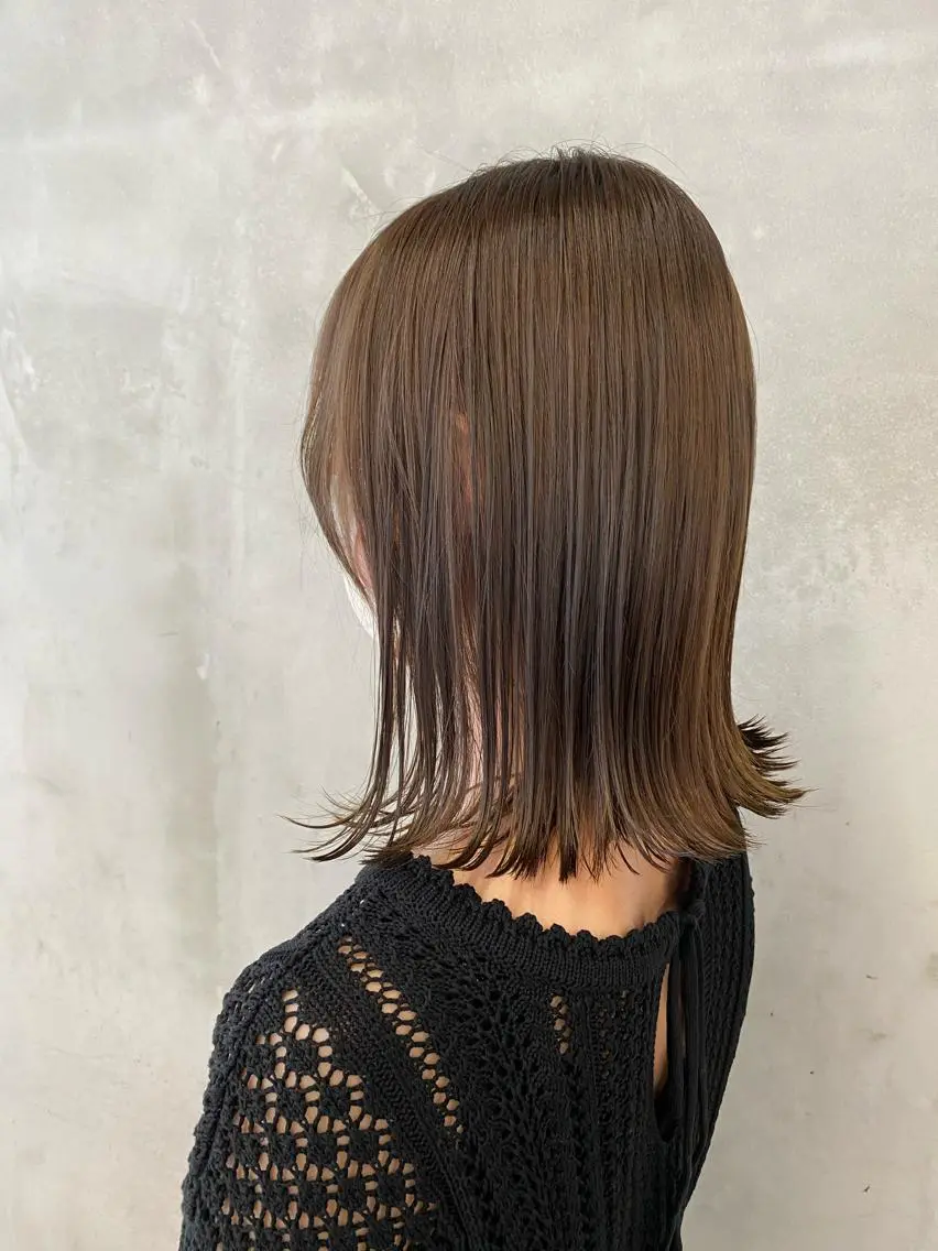 ミディアム カラー ベージュカラー ブリーチ ブリーチなしカラー カット ヘアカラー ｱｵﾇﾏﾐﾕ☁️ /ボブ/ハイトーン/のヘアスタイル