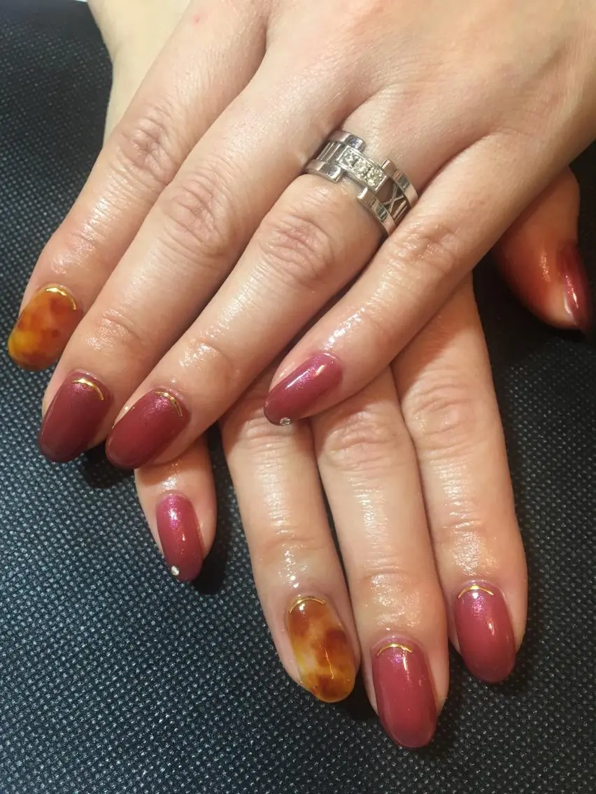 ネイル ボルドー ハンドネイル LIAN- nailのネイルデザイン