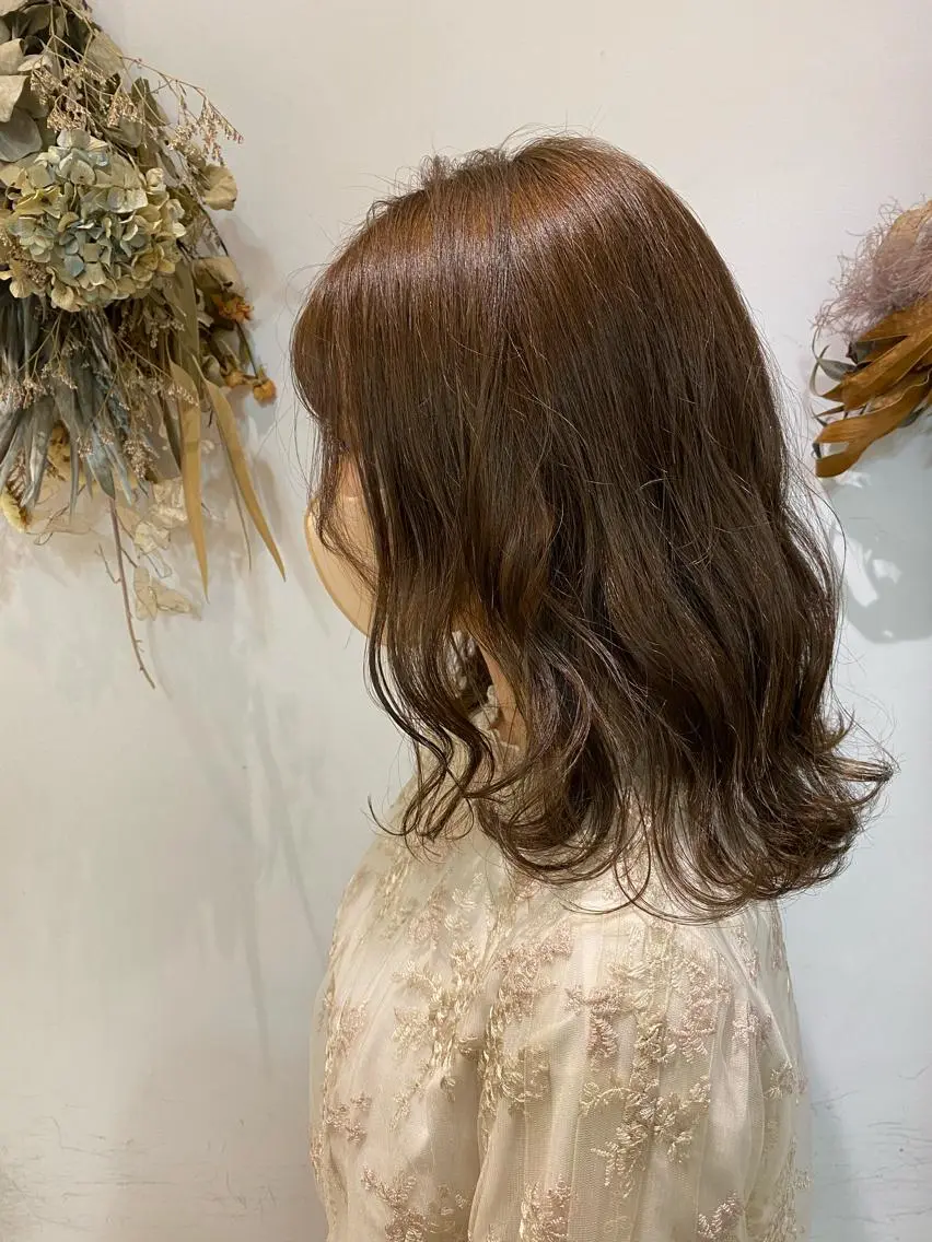 ミディアム カット ヘアカラー トリートメント 🌷レイヤー縮毛/ 艶ｶﾗｰ/ami🌷のヘアスタイル