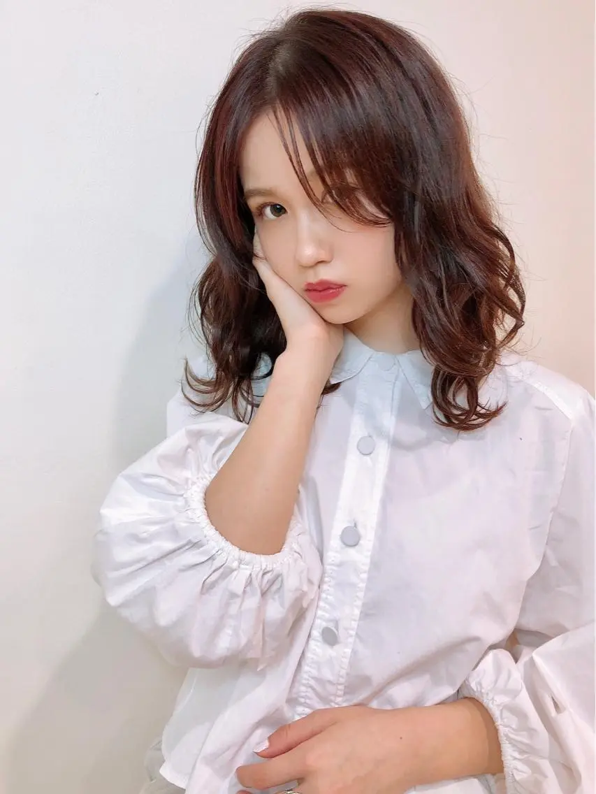 ミディアム カラー パーマ ヘアアレンジ 永野 良一のヘアスタイル