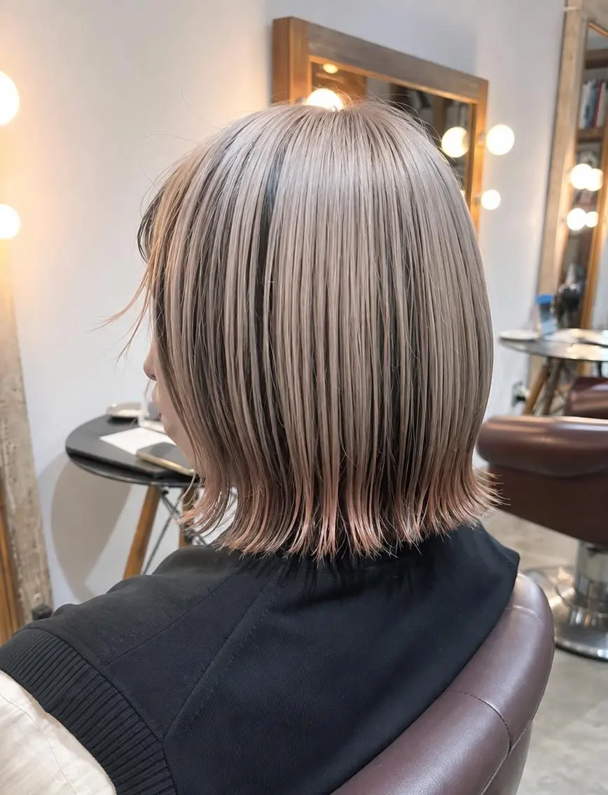 ミディアム ヘアカラー BEHIND THE CURTAIN りこのヘアスタイル