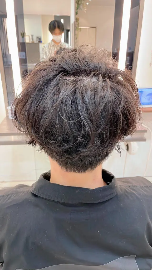 ショート パーマ メンズ メンズパーマ スパイラルパーマ 店長/髪質改善 艶カラー/清水祥偉のヘアスタイル